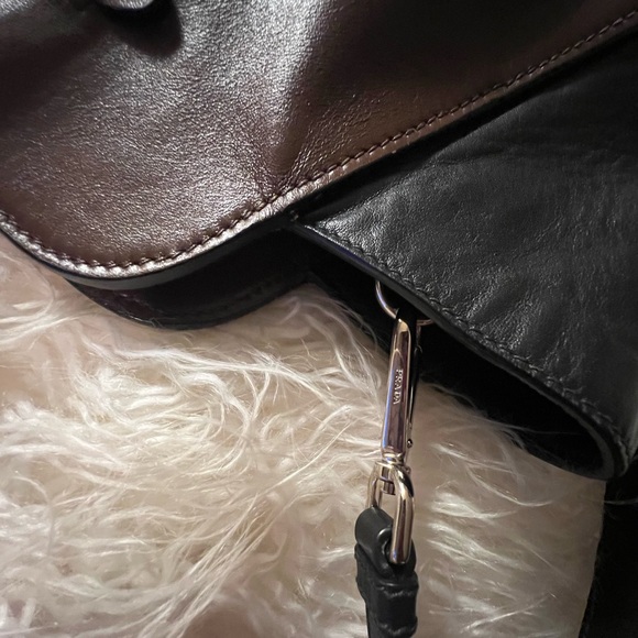 Prada black/brown two-tone crossbody handbag. - Picture 7 of 16